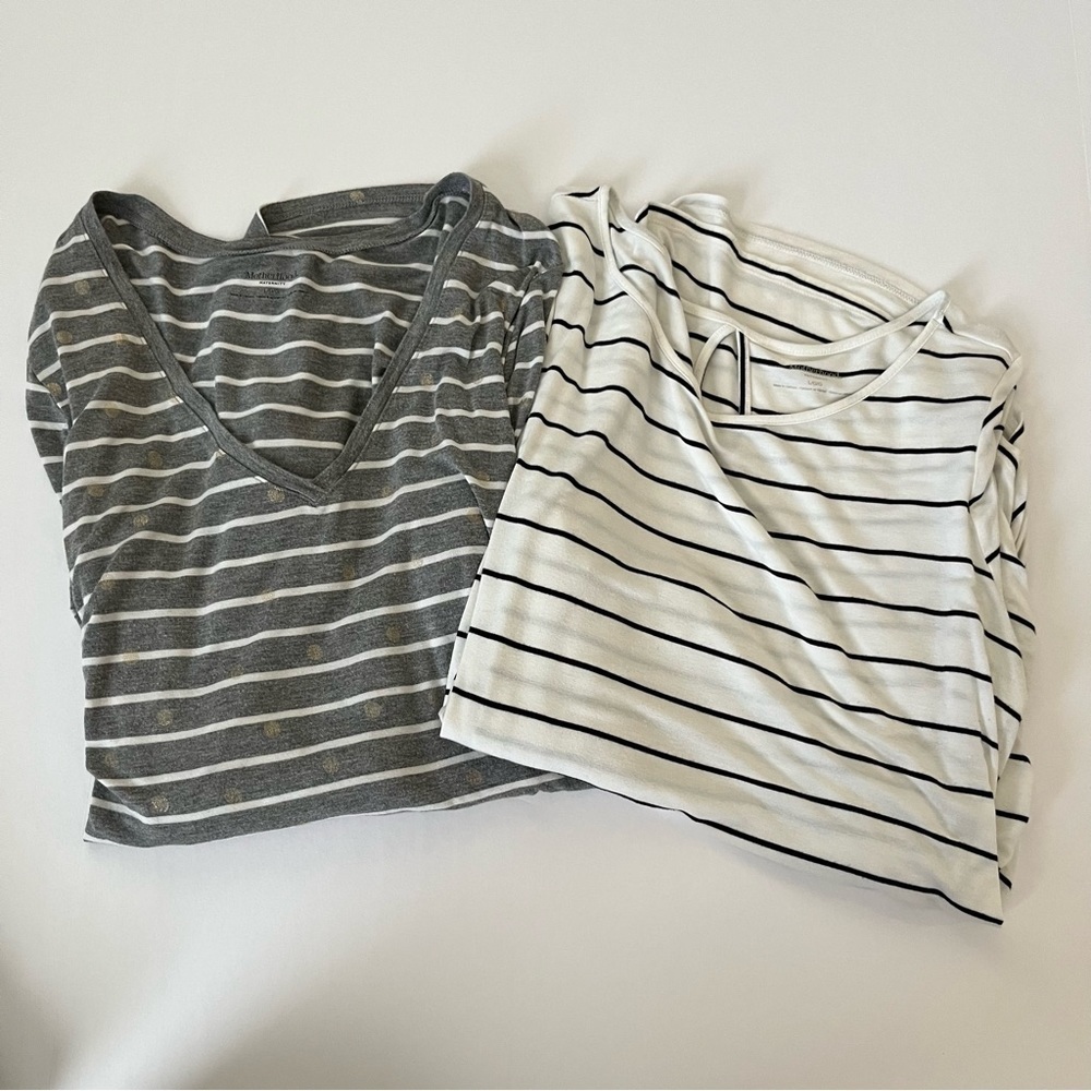 Lot of two Motherhood Maternity Long Sleeve T-shirts Tops Size Large Ruched